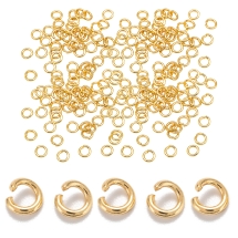 Колечка Одинарні Відкриті, Нержавіюча Сталь, Золото, 5x1мм, Внутрішній Діаметр 3мм (УТ100032615)