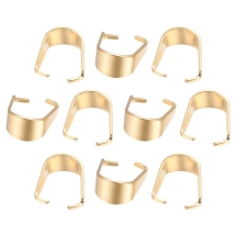 Тримачі для Підвісок, Нержавіюча Сталь, Позолота 18К, 10х8.5х0.5мм, Внутрішній 7.5мм (УТ100032682)