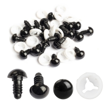 Глазки с Фиксатором для Игрушек и Кукол Пластиковые, Черные, 12мм, (УТ100032301)