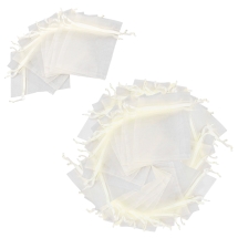 Подарочный Мешочек из Органзы, Прозрачный, Кремовый, 7x5х0.2см, (УТ100032680)