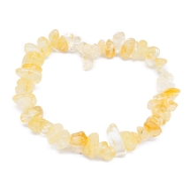 Браслет Унісекс з Намистин Натурального Цитрина Еластичний, 4.5-5см, Намистини 2-15мм, (УТ100032790)