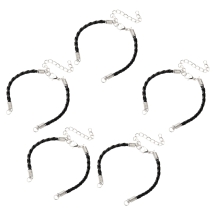 Основа для браслета, Искусственная Кожа, Карабин из Сплава, Черный, 160х3мм, (УТ100032686)