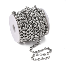 Цепь Плетение Перлина, Нержавеющая Сталь, Паяная, 6мм, 10м/катушка, (УТ100032864)