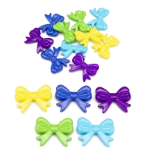 Бусины Бант Акрил, Непрозрачные, Микс, 36x46x9мм, Отверстие 1 мм, 15шт/упаковка, (УТ100032844)