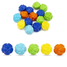 Бусины Акриловые, Непрозрачные, Цветок, Микс, 24x24x20мм, Отверстие 2мм, 20шт/упак, (УТ100032845)