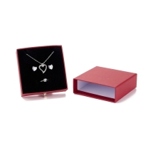 Коробочка-ящик для Украшений с Латунной заклепкой, Индийский Красный, 9х9х3см, (УТ100032957)