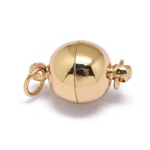 Застібка Магнітна Латунна Кругла з Кільцями, Стійке Покриття, Світле Золото, 15.5х10мм, Отвір 3.5мм, (УТ100032949)