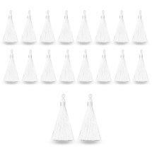 Подвески Кисточки, Полиэстер, Белый, 80-90х8.5-9мм, отверстие 4х6мм, (УТ100032973)