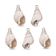 Кулон Морской Перламутр, Ракушка, Гальваническое Покрытие, Бежевый, 19-29х9-13х8-10мм, Ответстие 1.6мм, (УТ100032985)