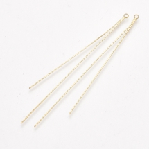 Подвеска-кисть из Цепочек, Латунь, Позолота 18K, 77х2х0.5мм, Отверстие 1.6мм, (УТ100032986)