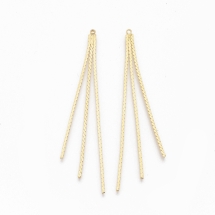 Подвеска Цепочки Латунь, Позолота 18К, 62х3мм, Отверстие 1.2мм, (УТ100032988)