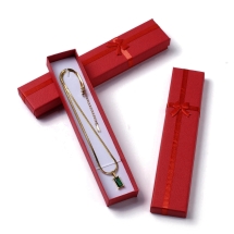 Подарочная Коробочка для Ожерелий, Картон, поролон внутри, Кирпичный, 20х4.1х2.45см, (УТ100033077)