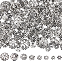 Шапочки для Бусин из Сплава, Цветок, Античное Серебро, 160шт/набор, (УТ100033071)