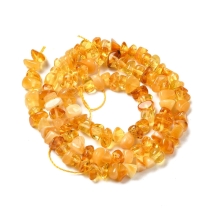Бусины Натуральный Янтарь Крошка, 5-8х5-8мм, Отверстие 0.8мм, около 36см/нить, (УТ100033083)