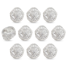 Намистини Голова Лева, Біжутерний Сплав, Платина, 12x13x9мм, Отвір 3мм, (УТ100033089)