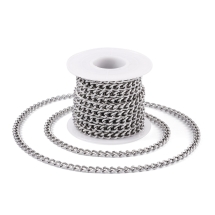 Цепь Алюминевая, Плетение Curb, Паяная, Платина, 7х5х1.5мм, около 5м/катушка, (УТ100033099)