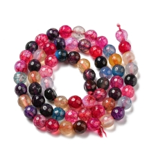 Бусины Натуральный Агат Круглые, Граненые, Микс, 6мм, Отверстие 1мм, около 58шт/34см/нить, (УТ100033116)