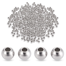 Намистини-Розділювачі Нержавіюча Сталь Круглі, 3х2мм, Отвір 1.2мм, (УТ100033125)