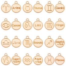 Подвески Набор Знаки Зодиака, Бижутерный Сплав, Золото, 15х12х2мм, Отверстие: 1.6мм, 120шт/10наборов, (УТ100033131)