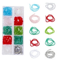 Набір Намистин для Браслетів та Прикрас в Контейнері, Мікс, 4х4мм, близько 820шт/набір, (УТ100033265)