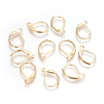 Швензы Нержавеющая Сталь c Петелькой, Английская застежка, Позолота 18К, 16x10x1.7мм, Пин 0.8 мм, Отверстие 1,4мм, (УТ100032474)