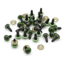 Глазки с Фиксатором и Штифтом, для Игрушек, Круглые, Зеленый, 10мм, (УТ100034053)