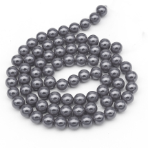 Жемчуг Бусины Стекло, Глянец, Круглые, Темно-серый, 12мм, Отверстие 1мм, 20 нитей, около 70шт/80см/нить, (УТ100034141)