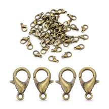 Застежка Карабин-Лобстер, Металл, Бронза, 12х6мм, Отверстие 1.5мм, (УТ100034288)