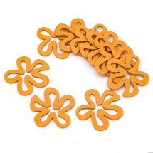 Кулон Деревянный Окрашенный, Цветок, Цвет: Оранжевый, Размер: 44х44х2.5мм, (УТ000003795)