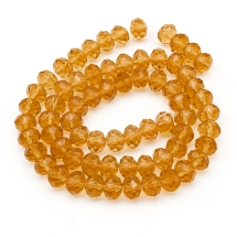 Бусины Австрийский Хрусталь, Имитация, Стекло Граненые, Прозрачные, Рондель, Золотистый, 10х7мм, Отв-тие 1мм, около 72шт/50см/нить (УТ000004831)