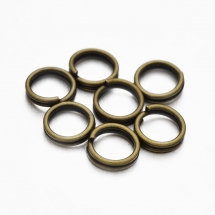 Колечки Двойные, Железные, Цвет: Бронза, Размер: 8х1.4мм, Внутренний Диаметр 5.2мм, около 340шт/50г, (УТ000004908)