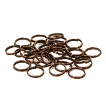 Колечки Двойные, Железные, Цвет: Медь, Размер: 8х1.4мм, Внутренний Диаметр 6.6мм, Внутренний Диаметр 6.6мм, около 340шт/50г, (УТ000004936)