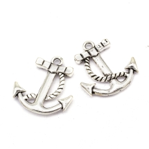 Кулон Якорь, Металл, Цвет: Античное Серебро, Размер: 23.5х21х3мм, Отверстие 2.5мм, (УТ000004946)
