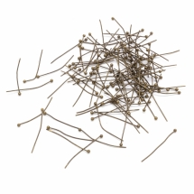 Піни з Шариком, Латунь, Колір: Бронза, Розмір: 24х0.5мм, Шарик 1.5мм, 10г / близько 200шт, (УТ000004980)