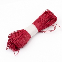 Шнур Вощеный Хлопковый для плетения, Макраме и бижутерии, Красный, 1мм, около 60-65м/связка, (УТ000004796)