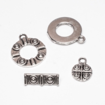 Застежка Тогл, Металл из 3-х частей, Античное Серебро, Тогл большой 19х16мм, Тогл Маленький 12х9мм, Палочка 15х4.5мм, Отв-тие 2мм, (УТ000004992)
