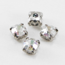 Пришивні Акрилові Стрази, ЦАПи Латунь, Круглі, 5 Отвір-тий, Колір: АВ-Колір, 5х4мм, Отв-тя 1 ~ 1.5мм, (УТ000005054)