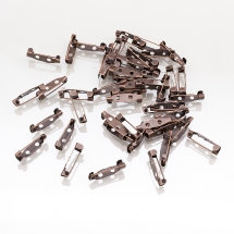 Основа под Брошь Железная, Булавка, с 2-мя Отверстиями, Медь, 20х5х5мм, Отверстие 2мм, (УТ000003931)