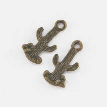 Кулон Кактус, Металл, Цвет: Античное Бронза, Размер: 19х10х3мм, Отверстие 2мм, (БА000000671)