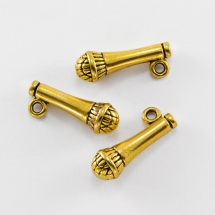 Кулон Микрофон, Металл, Цвет: Античное Золото, Размер: 10х7х7мм, Отверстие 2мм, (УТ000005665)