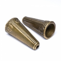 Конус Шапочки для Бусин, Металеві, Колір: Бронза, Розмір: 26х12х2мм, Отвір 2 ~ 10мм, (УТ000005706)