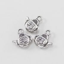 Кулон Чайник, Металл, Цвет: Античное Серебро, Размер: 13х13х4мм, Отверстие 2мм, (УТ000005841)