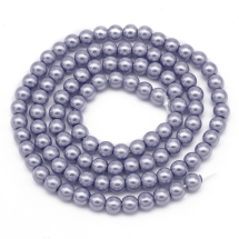 Жемчуг Бусины Стекло 4мм, Глянцевые, Круглые, Цвет: Серебристо-синий, Диаметр: 4мм, Отв-тие 1мм, около 216шт/86см/нить, (УТ000005894)