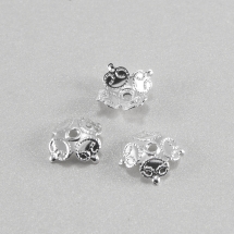 Шапочки для Бусин, Латунь, Квадратные, Цвет: Серебро, Размер: 7х7х2.5мм, Отверстие 1мм, (УТ000005907)