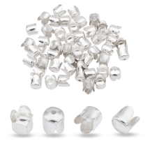 Конус Шапочки для Бусин, Железные, Цвет: Серебро, Размер: 6.5х7мм, Отверстие 1мм, (УТ000005914)