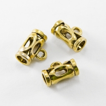 Бейл Бижутерный сплав Трубка, Тибетский Стиль, Цвет: Античное Золото, Размер: 7.5х14мм, Отверстие 2.5мм и 5мм, (УТ000005930)