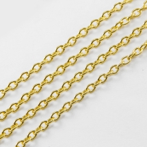 Ланцюг Якірне Плетіння, Залізо, Колір: Золото, Ланка: 3х2мм, Товщина 0.5мм, (УТ000005990)