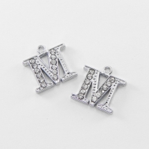 Кулон Металл со Стразами, Цвет: Платина, Размер: 15х15х2.5мм, Отверстие 1.5мм, (УТ000006116)