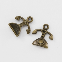 Кулон Телефон, Металл, Цвет: Бронза, Размер: 16х15х3мм, Отверстие 2мм, (УТ000006417)