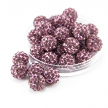 Бусины со Стразами класс А, из Полимерной Глины, Круглые, Шамбала, Цвет: Светлый Аметист, Размер: 10мм, Отверстие 1.8~2мм, (УТ000006445)